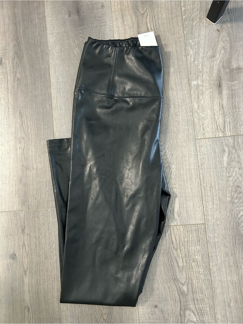NWT Wilfred Daria Black Faux Leather Top with Branded Tag